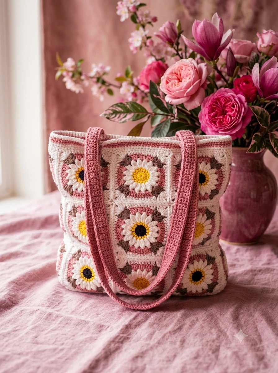 Crochet Granny Tote Bag